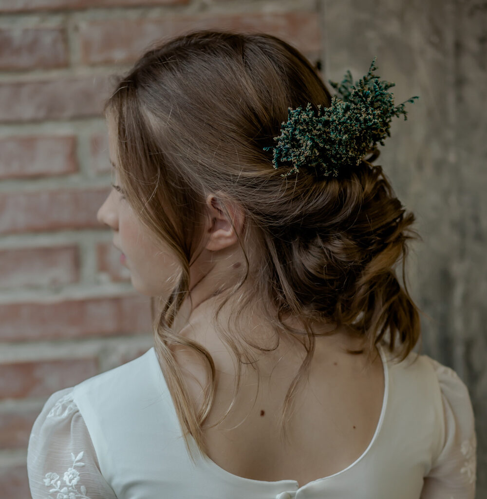 Semi tocado paniculata azul verdoso